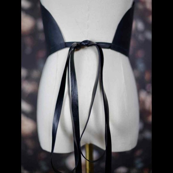 Dehanche Inspired Leather Corset Belt with Tie Straps - Picture 9 of 11